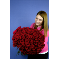 Букет №51. 101 алая роза (60 см)