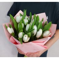 Букет Белые Тюльпаны 15 шт