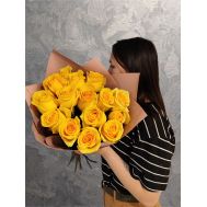 Жёлтые розы 15 шт
